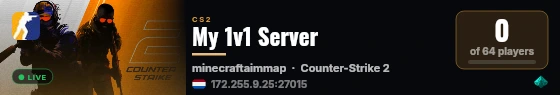 My 1v1 Server live status badge