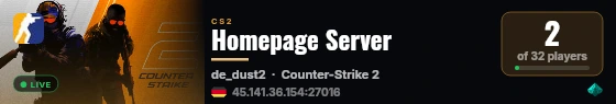 Homepage Server live status badge