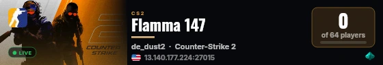 Flamma 147 live status badge