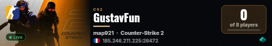 GustavFun live status badge