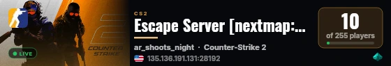 Escape Server [nextmap:de_2012_p3] live status badge