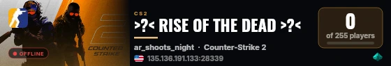 >?< RISE OF THE DEAD >?< live status badge