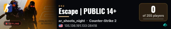 Еscape | PUBLIC 14+ live status badge
