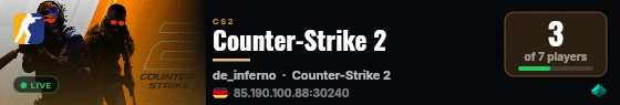 Counter-Strike 2 live status badge