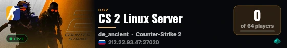 CS 2 Linux Server live status badge