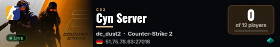 Cyn Server live status badge