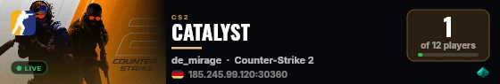 CATALYST live status badge