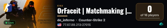 OrFaceit | Matchmaking | F4 live status badge