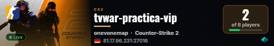 tvwar-practica-vip live status badge