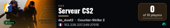 Serveur CS2 live status badge