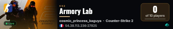 Armory Lab live status badge