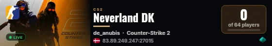 Neverland DK live status badge
