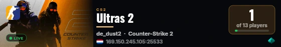 Ultras 2 live status badge