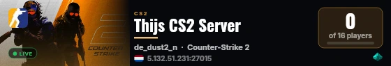Thijs CS2 Server live status badge