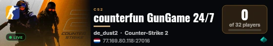 counterfun GunGame 24/7 live status badge