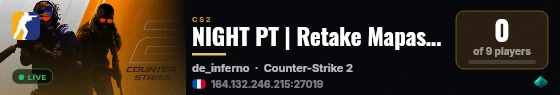 NIGHT COMMUNITY ⚡ Retake Mapas Oficiais #7 | Skins Grátis live status badge