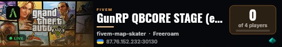 GunRP QBCORE STAGE (eval) live status badge