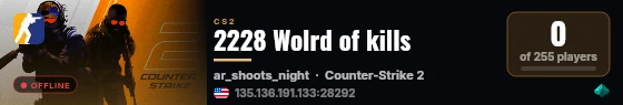 2228 Wolrd of kills live status badge