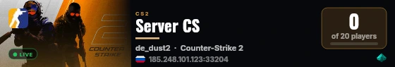 Server CS live status badge