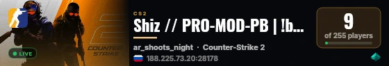 Shiz // PRO-MOD-PB | !bonus ~> Credits / !shop \ live status badge