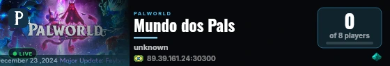 Mundo dos Pals live status badge