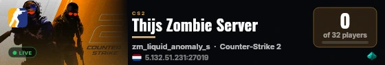 Thijs Zombie Server live status badge