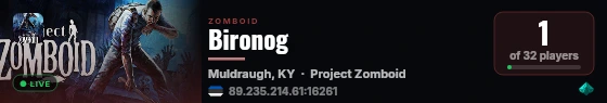 Bironog live status badge