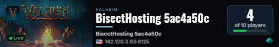 BisectHosting 5ac4a50c live status badge