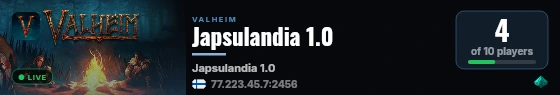 Japsulandia 1.0 live status badge