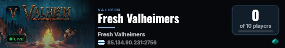 Fresh Valheimers live status badge