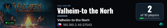 Valheim-to the Norh live status badge