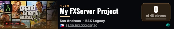 My FXServer Project live status badge