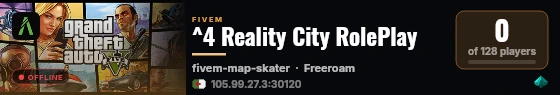 ^4 Reality City RolePlay live status badge