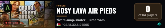 NOSY LAVA AIR PIEDS live status badge