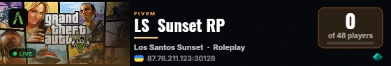 LS  Sunset RP live status badge