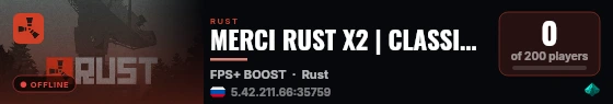 MERCI RUST X2 | CLASSIC+ | WIPED 09.09 live status badge