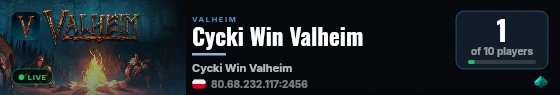 Cycki Win Valheim live status badge