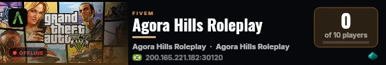 Agora Hills Roleplay live status badge
