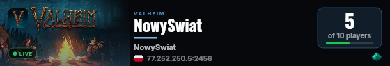 NowySwiat live status badge