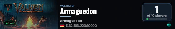 Armaguedon live status badge