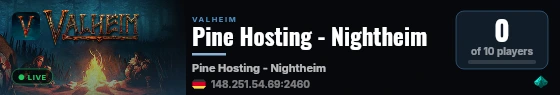 Pine Hosting - Nightheim live status badge