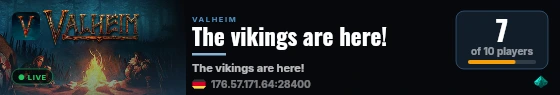 The vikings are here! live status badge