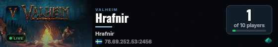 Hrafnir live status badge