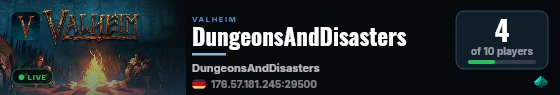 DungeonsAndDisasters live status badge