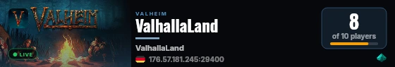 ValhallaLand live status badge