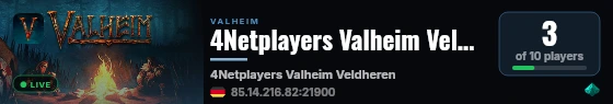 4Netplayers Valheim Veldheren live status badge