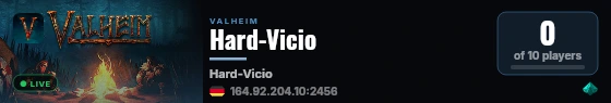 Hard-Vicio live status badge