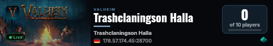 Trashclaningson Halla live status badge