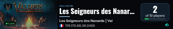 Les Seigneurs des Nanards | Valhalla live status badge