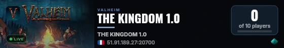 THE KINGDOM 1.0 live status badge